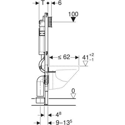 Asma klozet için Geberit Duofix elemanı, 112 cm, Sigma 12 cm gömme rezervuar ile - 4