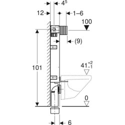 Asma klozet için Geberit Kombifix elemanı, 106 cm, Alpha gömme rezervuar ile 12 cm - 4