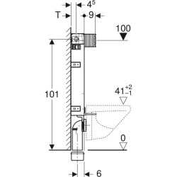 Asma klozet için Geberit Kombifix elemanı, 106 cm, Omega 12 cm gömme rezervuar ile - 4