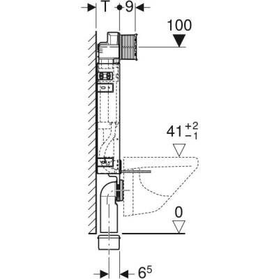 Asma klozet için Geberit Kombifix elemanı, 108 cm, Sigma 12 cm gömme rezervuar ile - 4