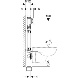 Asma klozet için Geberit Kombifix elemanı, 109 cm, Sigma 8 cm gömme rezervuar ile - 4