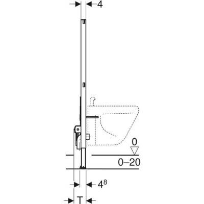 Bide için Geberit Duofix elemanı, 112 cm, üniversal: B=50cm, T=10cm - 4