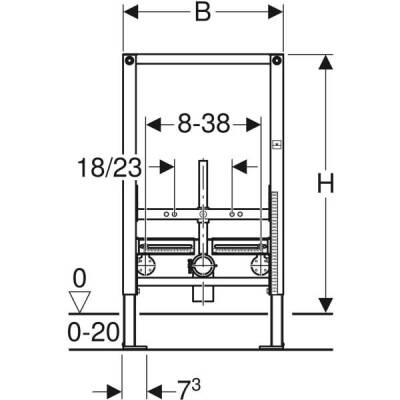 Bide için Geberit Duofix elemanı, 82 cm, üniversal: B=50cm, T=10cm - 3