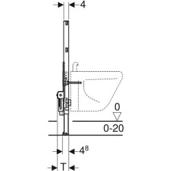 Bide için Geberit Duofix elemanı, 82 cm, üniversal: B=50cm, T=10cm - 4