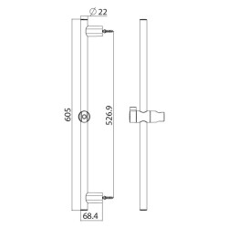 Bocchi 600R Ayarlanabilir Sürgü 70 cm Krom 5600 0005 - 1