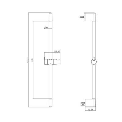 Bocchi 650R Ayarlanabilir Sürgü 65 cm Krom 5600 0007 - 1