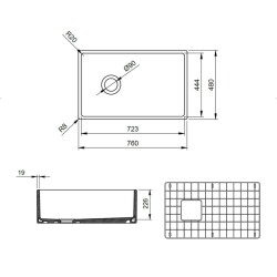 Bocchi Contempo Mutfak Eviyesi 76 Cm Parlak Siyah 1346-005-0120 - 3