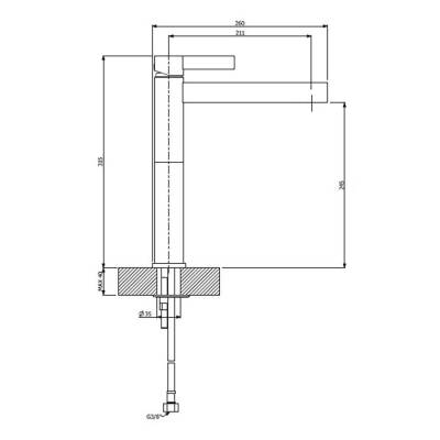 Bocchi Cube Yüksek Tip Lavabo Bataryası Crystal 1015 0002 SW - 2