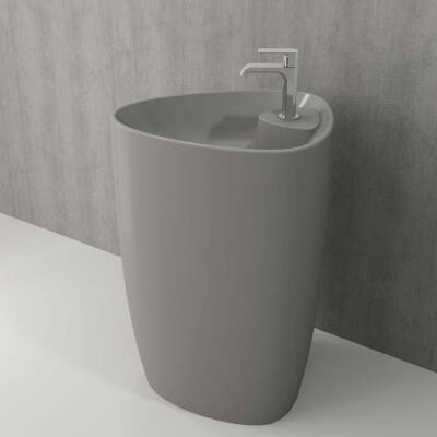 Bocchi Etna Batarya Banklı Monoblok Lavabo 58 cm Mat Gri 1337-006-0126 - 1