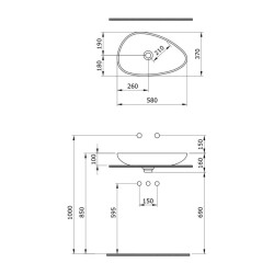 Bocchi Etna Çanak Lavabo 58 cm Mat Kahverengi 1114-025-0125 - 3