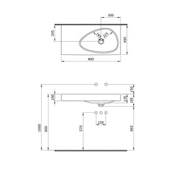 Bocchi Etna Etajerli Lavabo 90 cm Mat Antrasit 1115-020-0125 - 3