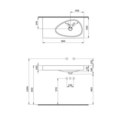 Bocchi Etna Etajerli Lavabo 90 cm Mat Antrasit 1115-020-0125 - 3