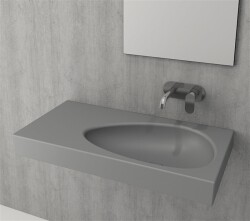 Bocchi Etna Etajerli Lavabo 90 cm Mat Gri 1115-006-0125 - 2