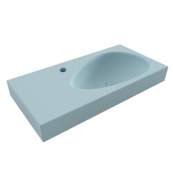 Bocchi Etna Etajerli Lavabo Armatür Delikli 90 cm Mat Buz Mavi 1115-029-0126 - 1