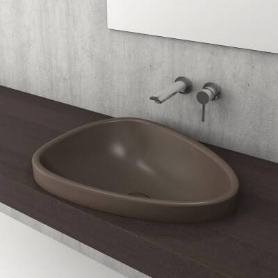 Bocchi Etna Tezgah Üstü Lavabo 58 cm Mat Kahverengi 1112-025-0125 - 2