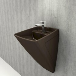 Bocchi Firenze Asma Monoblok Lavabo, 48 cm, Mat Kahverengi 1082-025-0126 - 3