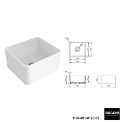 Bocchi Lavello 50 cm Seramik Eviye Grohe Minta Spiralli Eviye Bataryası Seti(Sifon Dahil ) - 2