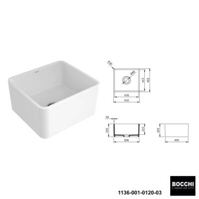 Bocchi Lavello 50 cm Seramik Eviye Grohe Minta Spiralli Eviye Bataryası Seti(Sifon Dahil ) - 2