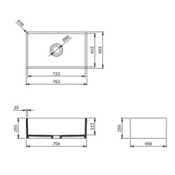 Bocchi Lavello Desenli Seramik Eviye 76 Cm Mat Kahverengi 1336-025-0120 - 4