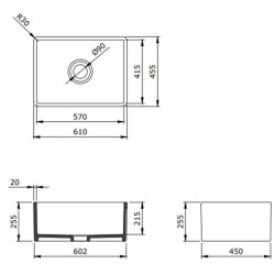 Bocchi Lavello Mutfak Eviyesi 60 cm Mat Antrasit 1137-020-0120-03 - 3