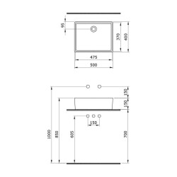 Bocchi Milano Çanak Lavabo 50 cm Mat Beyaz 1215-002-0125 - 3