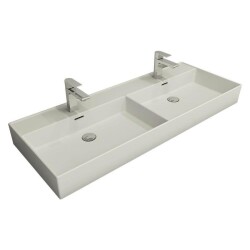 Bocchi Milano Çift Gözlü Lavabo 120 cm Mat Beyaz 1393-002-0132 - 1