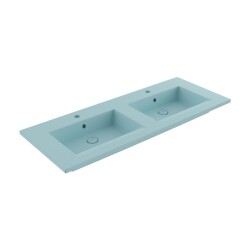 Bocchi Milano Çift Gözlü Lavabo 120 cm Mat Buz Mavi 1111-029-0126 - 1