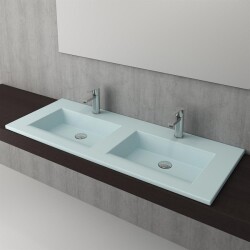 Bocchi Milano Çift Gözlü Lavabo 120 cm Mat Buz Mavi 1111-029-0126 - 2