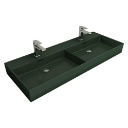 Bocchi Milano Çift Gözlü Lavabo 120 cm Mat Yeşil 1393-027-0132 - 1