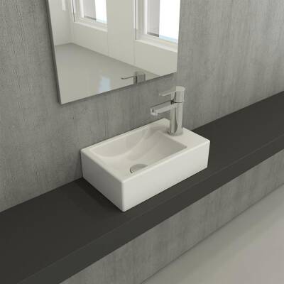 Bocchi Milano Dar Sağ Lavabo 37 Cm Mat Beyaz 1419-002-0126 - 2