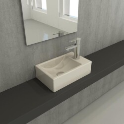 Bocchi Milano Dar Sağ Lavabo 37 Cm Parlak Bisküvi 1419-014-0126 - 2