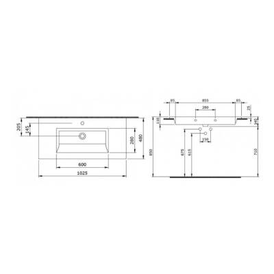 Bocchi Milano Etajerli Lavabo 100 cm Mat Antrasit 1105-020-0126 - 3