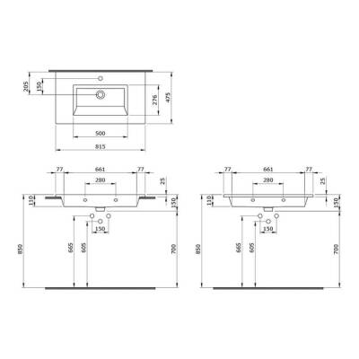 Bocchi Milano Etajerli Lavabo 80 cm Mat Buz Mavi 1113-029-0126 - 3