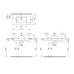 Bocchi Milano Etajerli Lavabo 80 cm Parlak Beyaz 1113-001-0126 - 1