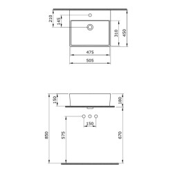 Bocchi Milano Lavabo 50 cm Mat Beyaz 1216-002-0126 - 3