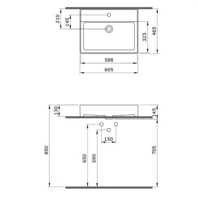 Bocchi Milano Lavabo Tezgah Üstü 60 cm Parlak Kırmızı 1376-019-0126 - 3