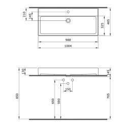 Bocchi Milano Tezgah Üstü Lavabo 100 cm Mat Antrasit 1378-020-0126 - 3