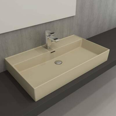 Bocchi Milano Tezgah Üstü Lavabo 80 cm Mat Yasemin 1377-007-0126 - 2