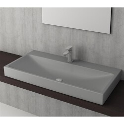 Bocchi Scala Arch Tezgah Üstü Lavabo 100 cm Mat Gri 1079-006-0126 - 2