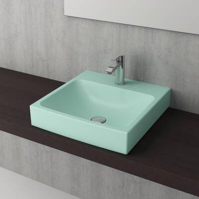 Bocchi Scala Tezgah Üstü Lavabo 48 cm Mat Mint Yeşil 1076-033-0126 - 1