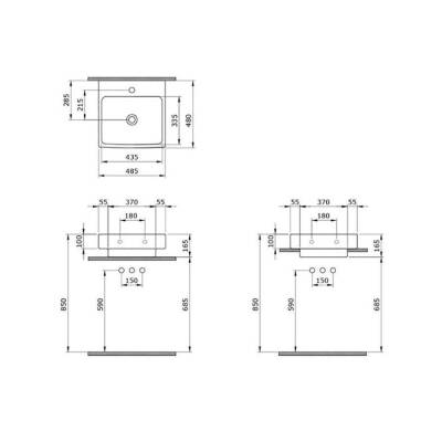 Bocchi Scala Tezgah Üstü Lavabo 48 cm Mat Somon 1076-032-0126 - 2