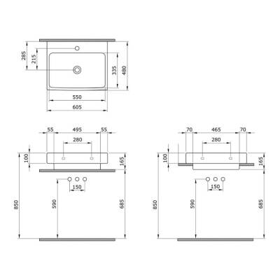 Bocchi Scala Tezgah Üstü Lavabo 60 cm Mat Buz Mavi 1077-029-0126 - 2