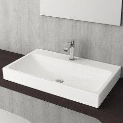 Bocchi Scala Tezgah Üstü Lavabo 80 cm Parlak Beyaz 1078-001-0126 - 2