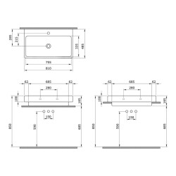 Bocchi Scala Tezgah Üstü Lavabo 80 cm Parlak Beyaz 1078-001-0126 - 3