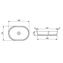 Bocchi Sottile Slim Line Çanak Lavabo 55 Cm Mat Beyaz 1521-002-0125 - 2