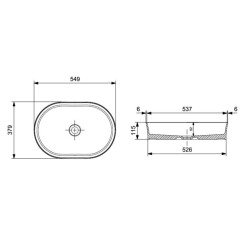 Bocchi Sottile Slim Line Çanak Lavabo 55 Cm Mat Gri 1521-006-0125 - 2