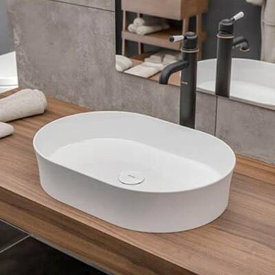 Bocchi Sottile Slim Line Çanak Lavabo 55 Cm Parlak Beyaz 1521-001-0125 - 2