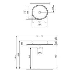 Bocchi Strata Çanak Lavabo 50 cm Mat Antrasit 1414-020-0125 - 2