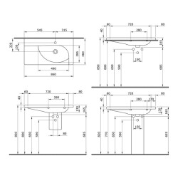 Bocchi Taormina Arch Etajerli Lavabo 86 cm Parlak Beyaz 1020-001-0126 - 3