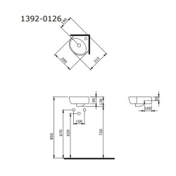 Bocchi Taormina Arch Köşe Lavabo 30 cm Parlak Beyaz 1392-001-0126 - 2